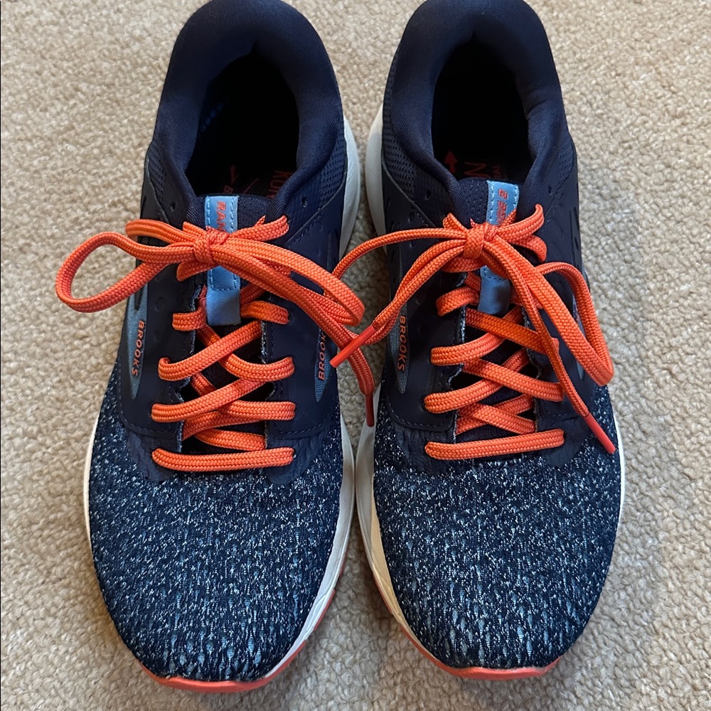 Brooks Size 6.5 womens sneakers tennis shoes Range 2 Neutral Cushion orange blue - Picture 2 of 14